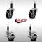 Service Caster 3'' SS Black Poly Wheel Swivel 1'' Expanding Stem Caster Set 2 Brakes, 4PK SCC-SSEX20S314-PPUB-BLK-2-TLB-2-1 - alternate 2